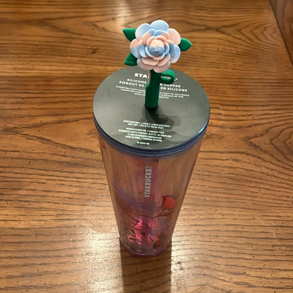 Starbucks tumbler and silicone straw topper, NWT